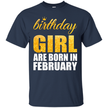 Birthday Girl Are Born In February T-shirt For Girls Golden