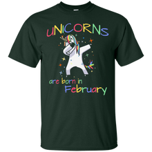 Dabbing Unicorns are Born in February Birthday T-Shirt