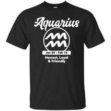 Aquarius Zodiac Sign Symbol Qualities T-shirt (Dark)