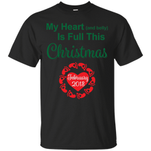 February 2018 Christmas Pregnancy Shirt Baby Pregnant Mom