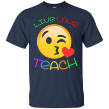 Teacher emoji hearts love Shirt LIVE LOVE TEACH STUDENTS