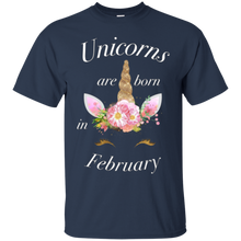Unicorn February Birthday T Shirt Born in February Tee