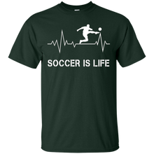 Soccer Is Life Heartbeat T-Shirt - Player Coach Ball Gifts