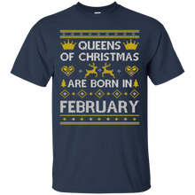 Queens Of Christmas Are Born In February Ugly Christmas Tee
