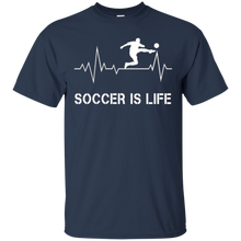 Soccer Is Life Heartbeat T-Shirt - Player Coach Ball Gifts