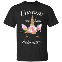 Unicorn February Birthday T Shirt Born in February Tee