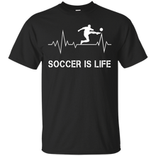 Soccer Is Life Heartbeat T-Shirt - Player Coach Ball Gifts