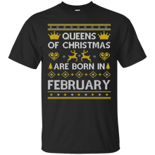 Queens Of Christmas Are Born In February Ugly Christmas Tee