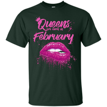 Queens Are Born In February Birthday T-Shirt for Black Women