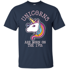 Unicorns Birthday T-Shirt Born On The 17th Unicorn Magical