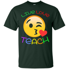 Teacher emoji hearts love Shirt LIVE LOVE TEACH STUDENTS