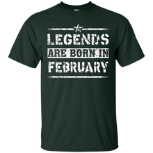 Legends Are Born In February Birthday Gift, Grunge T-Shirt