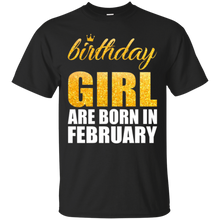 Birthday Girl Are Born In February T-shirt For Girls Golden