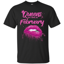 Queens Are Born In February Birthday T-Shirt for Black Women