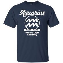 Aquarius Zodiac Sign Symbol Qualities T-shirt (Dark)