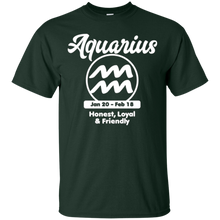 Aquarius Zodiac Sign Symbol Qualities T-shirt (Dark)