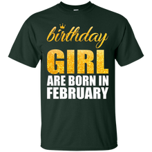 Birthday Girl Are Born In February T-shirt For Girls Golden