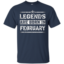 Legends Are Born In February Birthday Gift, Grunge T-Shirt