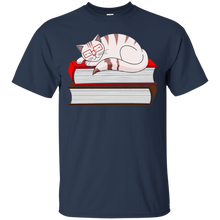 Cat Book T-Shirt - Funny Nerd Reader with Glasses Cute Geek